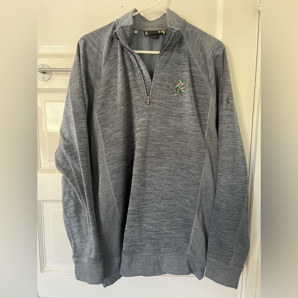 Under Armour Heather Gray Quarter Zip Embroidered Logo